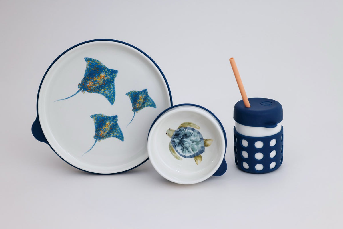 Manta Ray Ceramic Kids Dinnerware Set