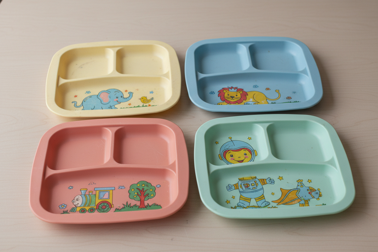 old plastic children's plates