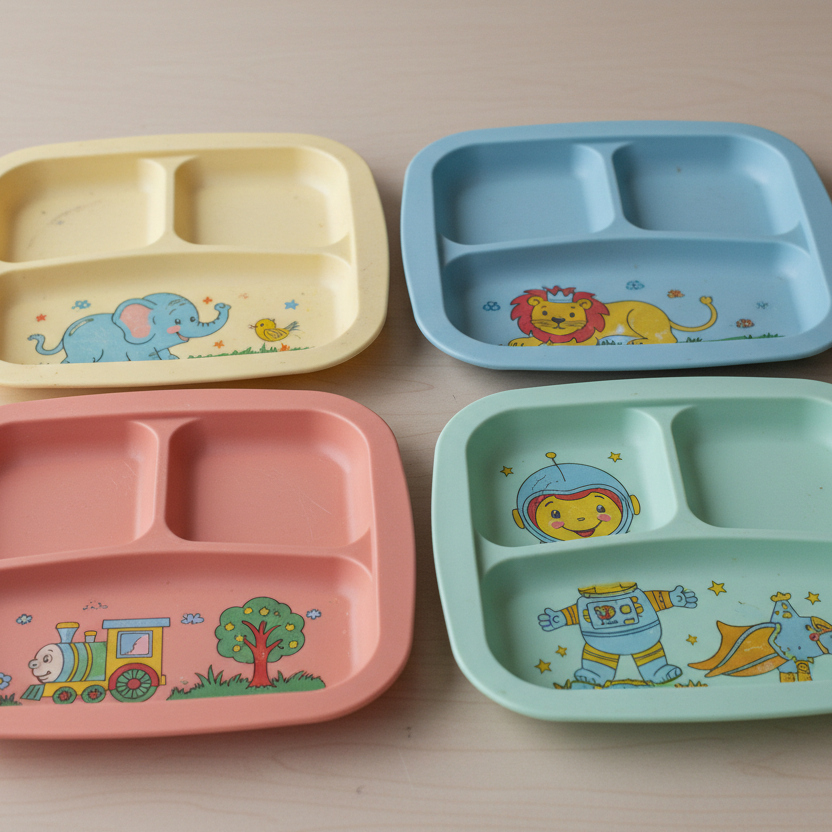 old plastic children's plates