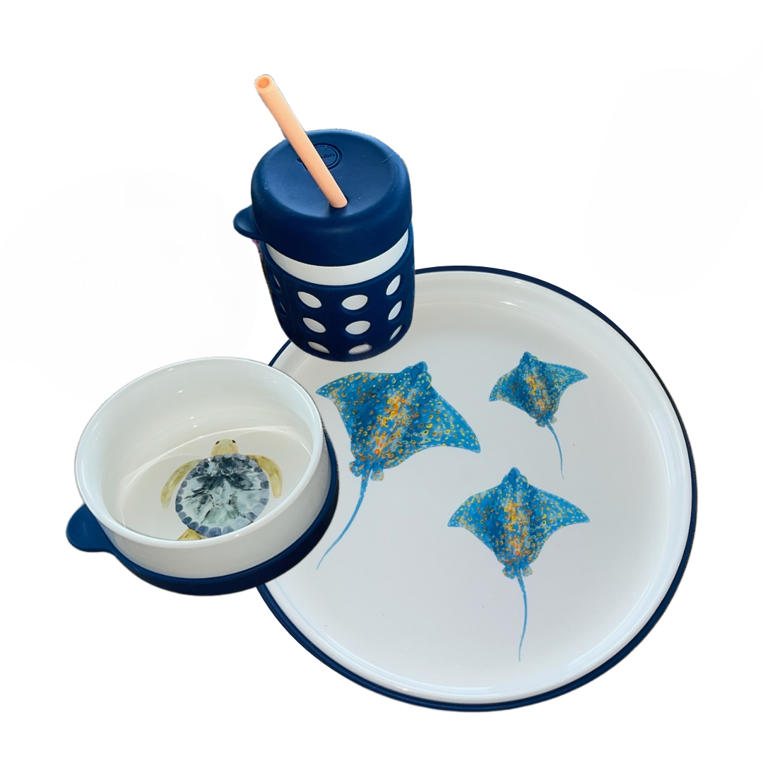 Manta Ray Ceramic Kids Dinnerware Set
