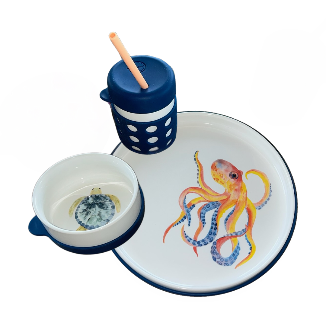 Octopus Ceramic Kids Dinnerware Set (Restock Fall 2026)