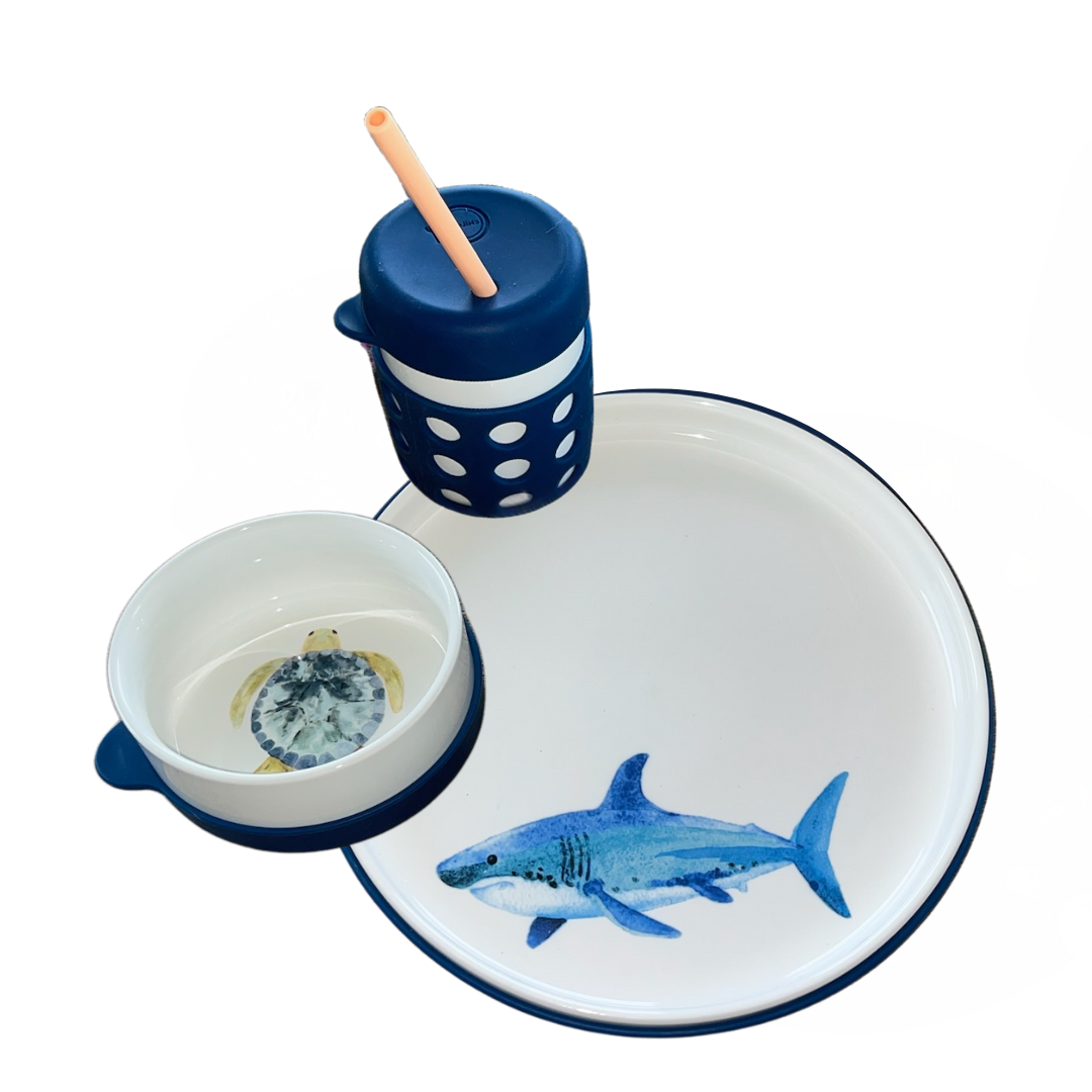 Great White Shark Ceramic Kids Dinnerware Set