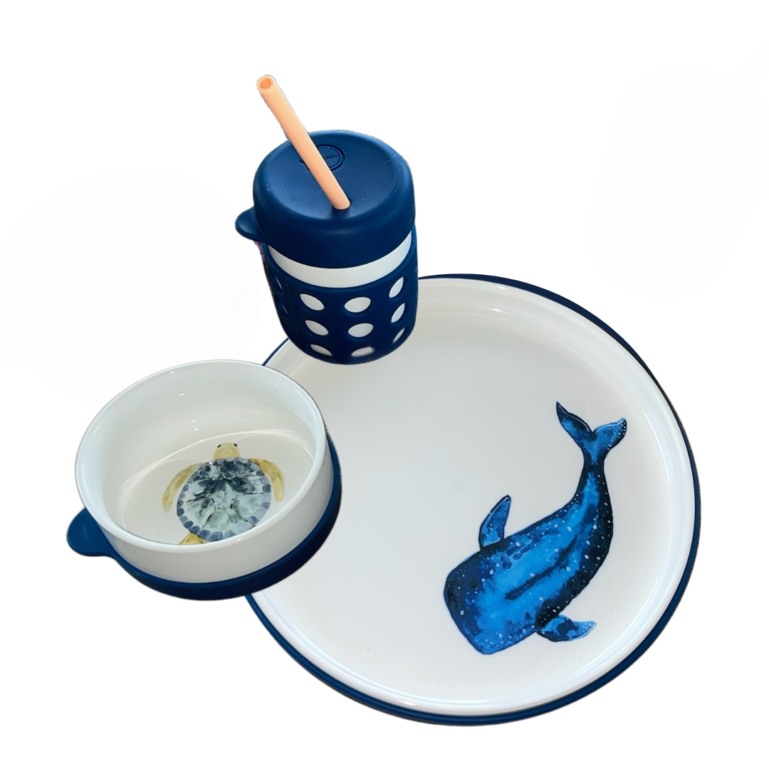 Whale Shark Ceramic Kids Dinnerware Set